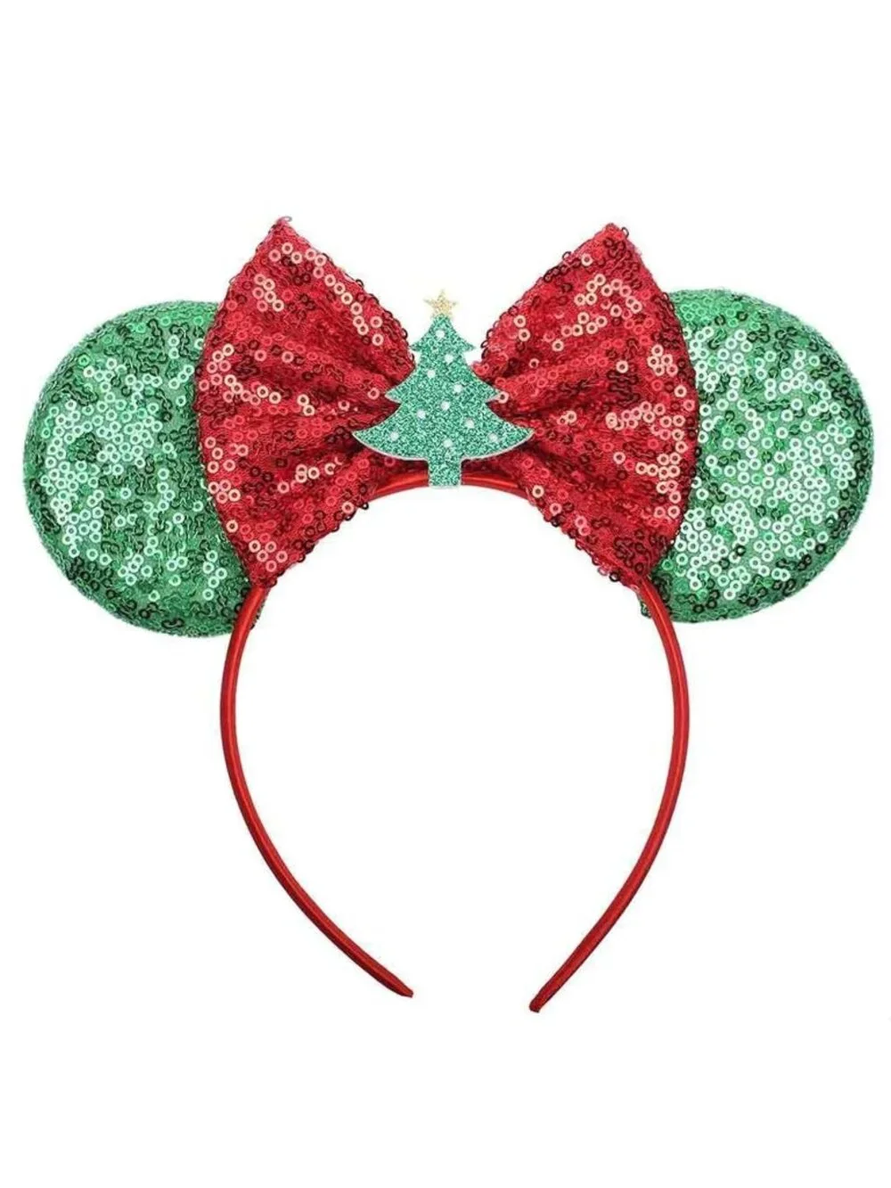 Women Tree Sequin Polyester Shiny Bows Mickey Mouse Headband